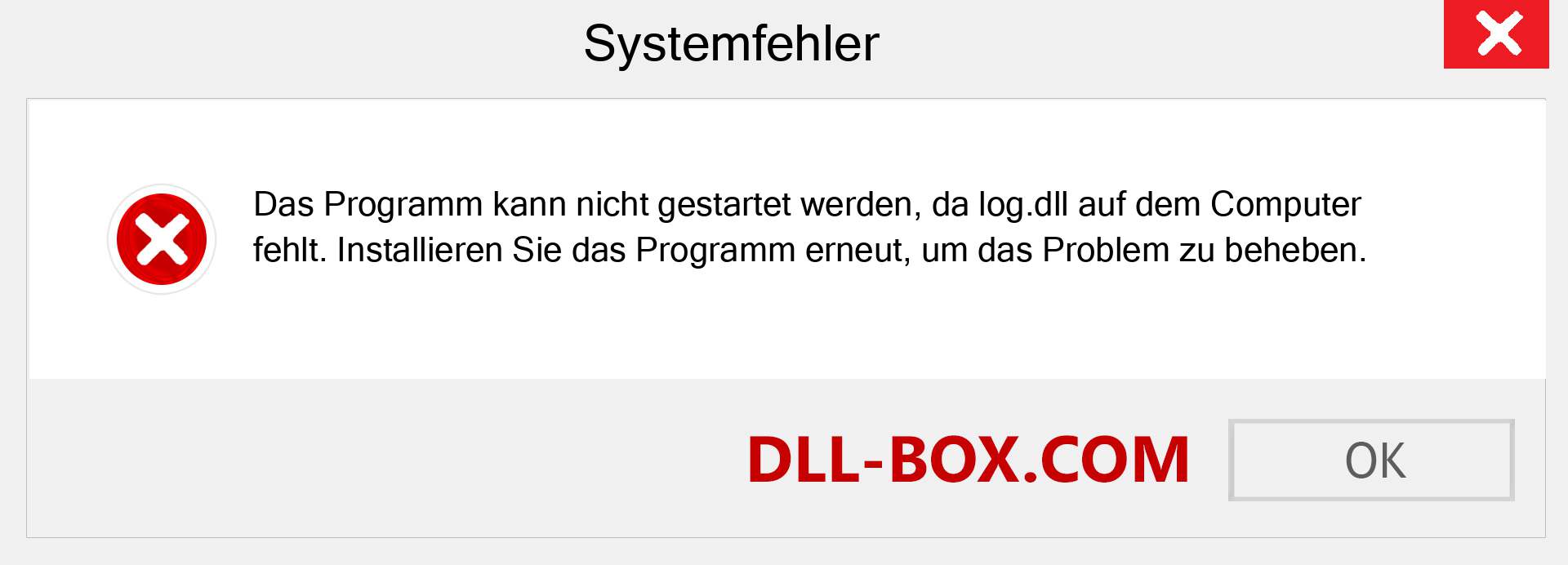 log.dll-Datei fehlt?. Download für Windows 7, 8, 10 - Fix log dll Missing Error unter Windows, Fotos, Bildern